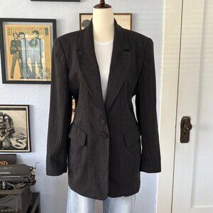 Vintage 1990s Dana Buchman Dark Gray Blazer size 8